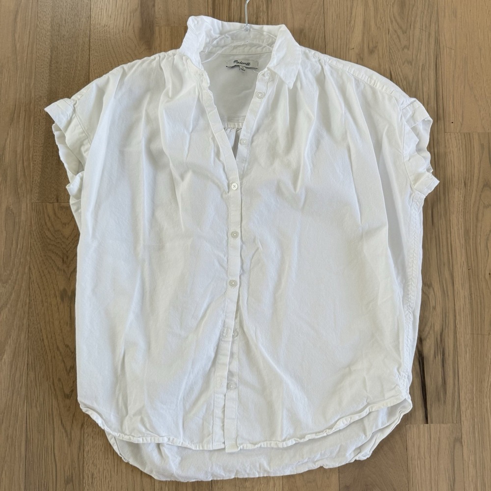 Madewell Central Shirt Blouse White Size XS Oversized Button $65 - Picture 4 of 12